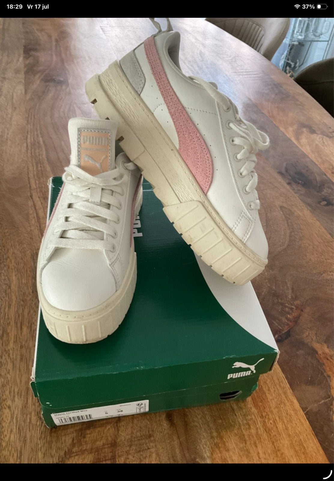Puma Mayze Thrifted Wns Sneakers - Maat 38, Ophalen of Verzenden, Zo goed als nieuw, Wit, Sneakers of Gympen