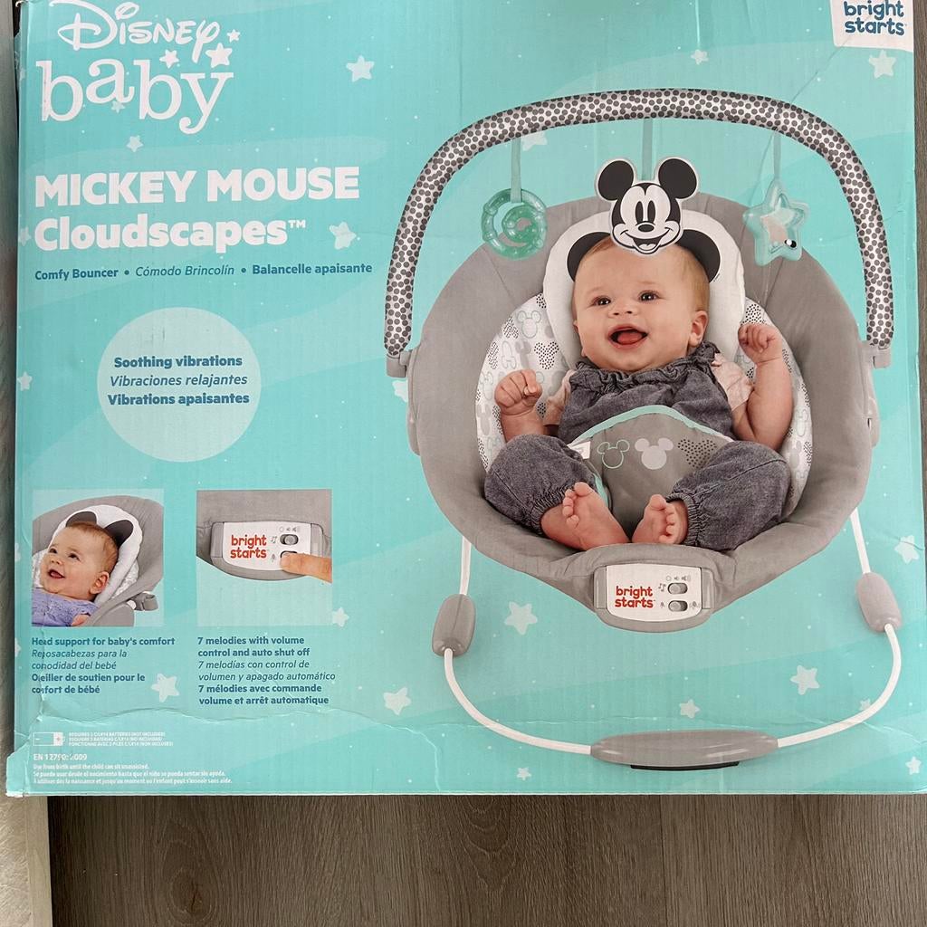 Wipstoel Bright Starts Mickey Mouse Comfy Bouncer., Ophalen of Verzenden, Zo goed als nieuw