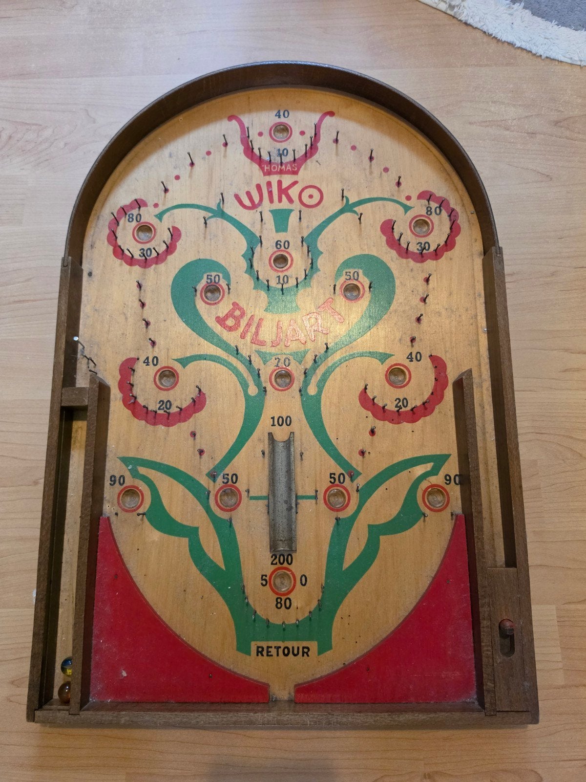 Vintage Wiko Knikkerbord / Biljart - Homas Spel, Ophalen of Verzenden, Gebruikt, Jongen of Meisje