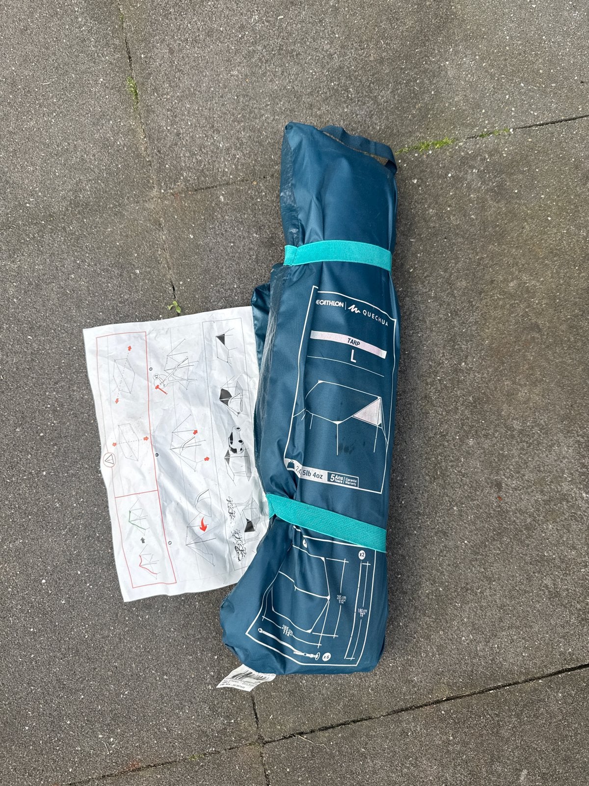 Quechua Tarp L van Decathlon, Caravans en Kamperen, Ophalen of Verzenden, Nieuw, Tot en met 2