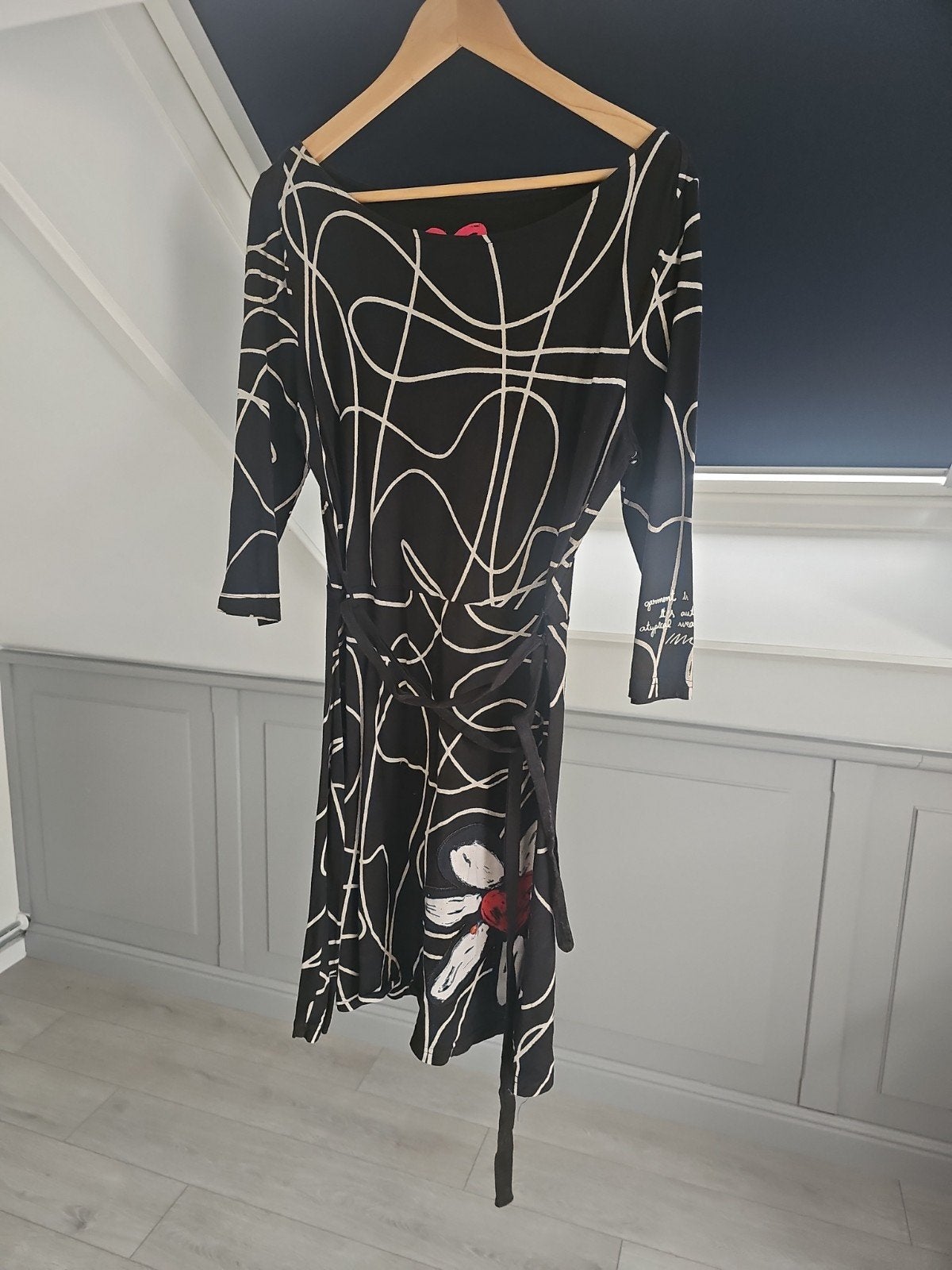 Desigual jurk zwart/wit met bloem – maat 44, Meerkleurig, Maat 42/44 (L), Ophalen of Verzenden, Zo goed als nieuw