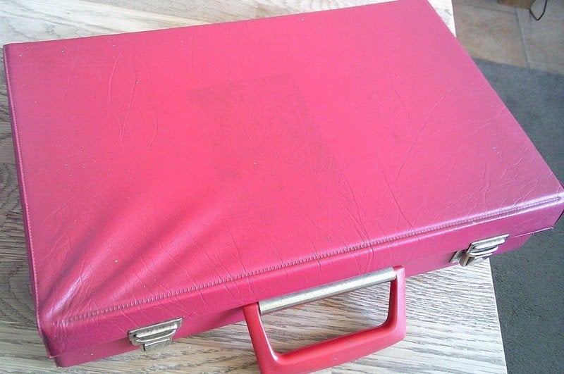 Vintage rode cassettehouder/koffer, cassetteopslag, vintage, Verzamelen, Retro, Ophalen of Verzenden, Overige typen