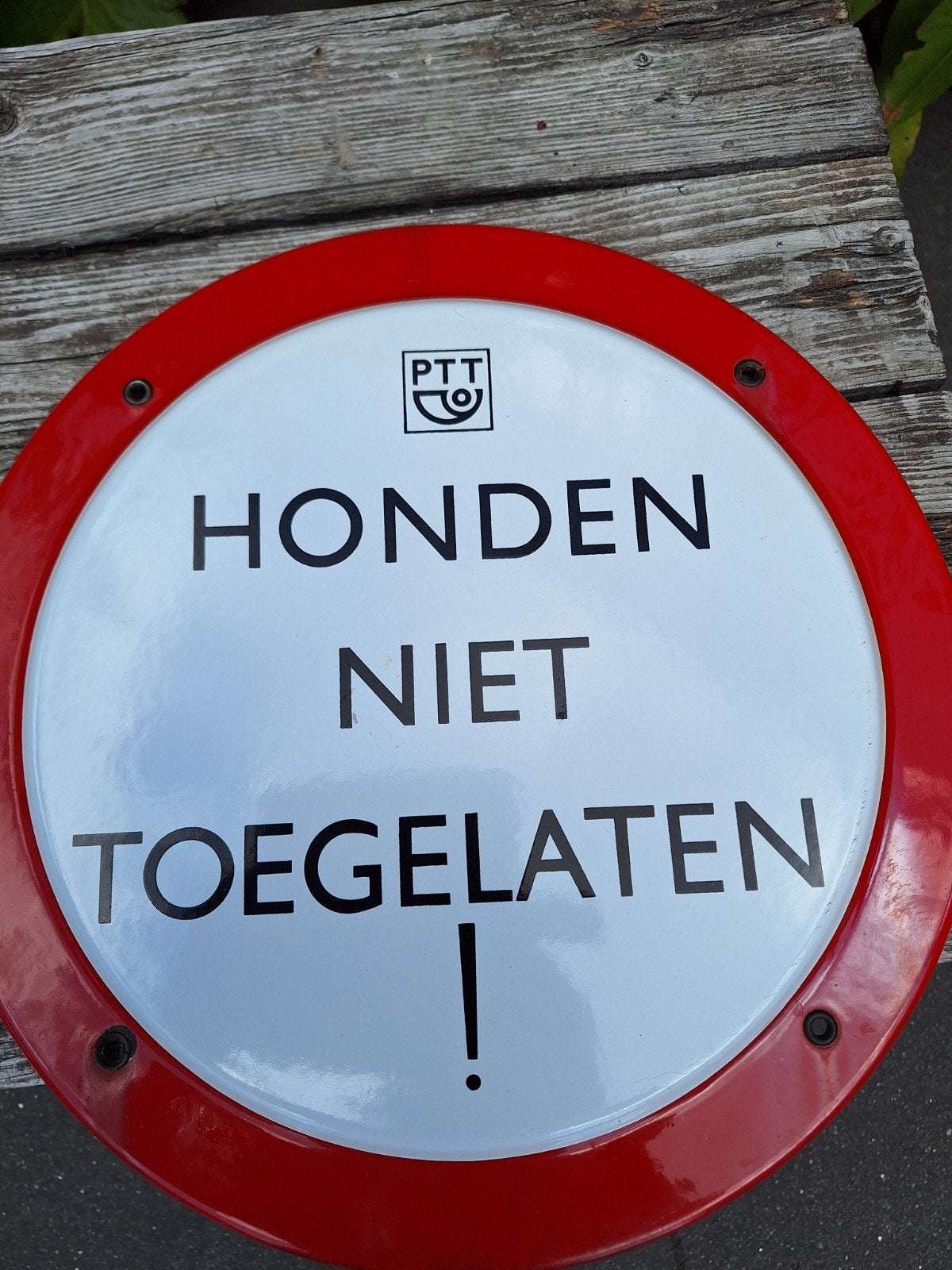 emaille verbodsbord  van de ptt., Verzamelen, Ophalen of Verzenden, Reclamebord