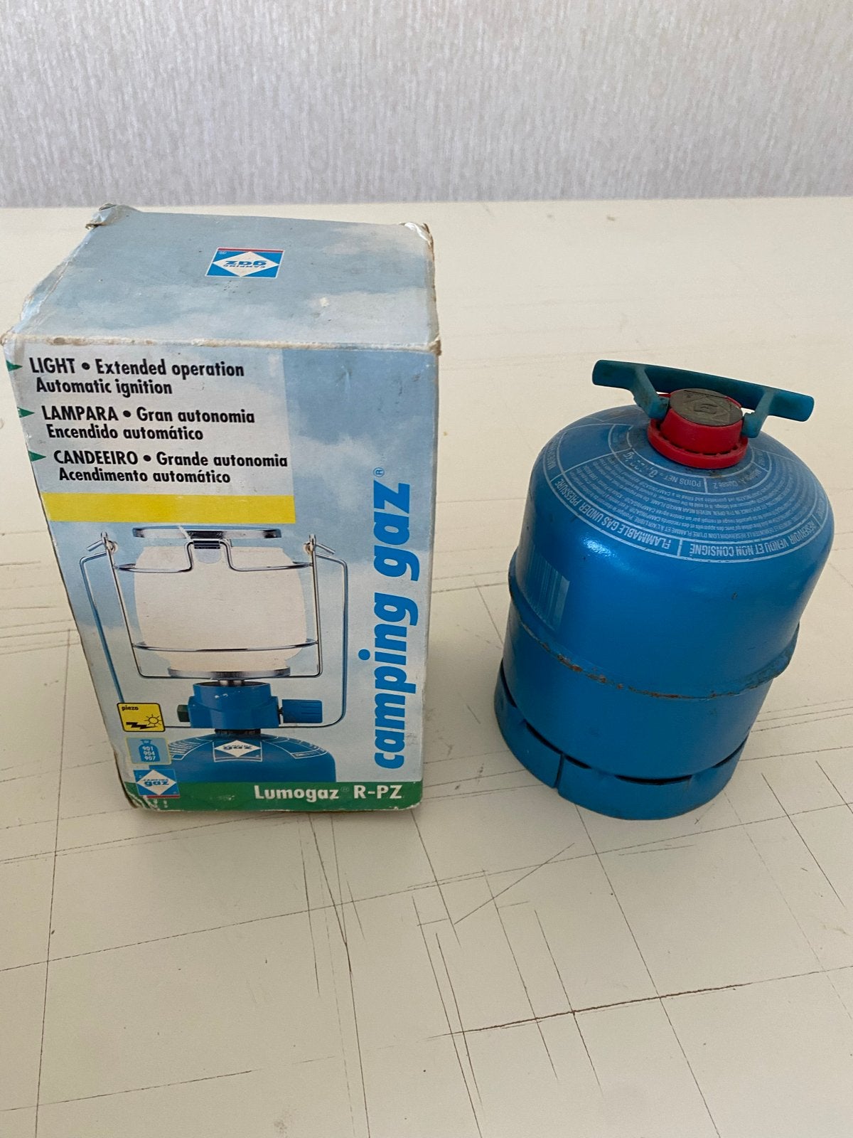 Campingaz Lumogaz R-PZ Campinglamp met Gasfles, Ophalen, Gebruikt