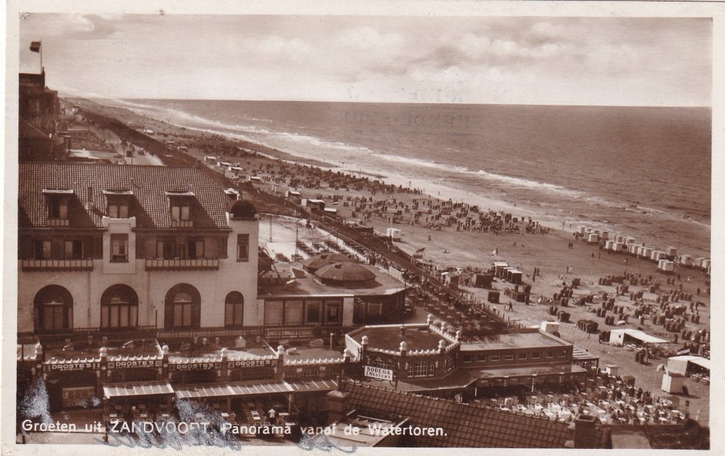 Oude ansichtkaart Zandvoort - Panorama vanaf de Watertoren, Ophalen of Verzenden, 1920 tot 1940, Gelopen, Noord-Holland