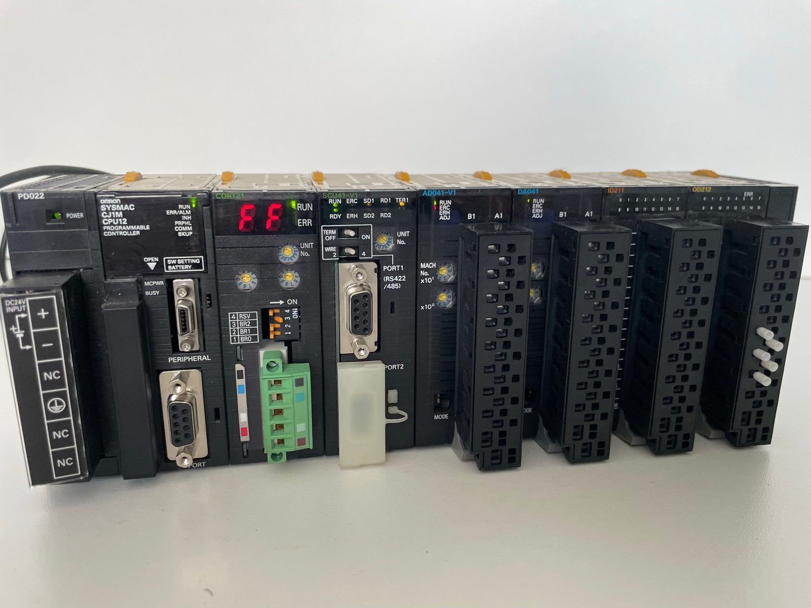 1x Complete PLC Omron SYSMAC CJ1M CPU12 met  7 modules, Ophalen of Verzenden