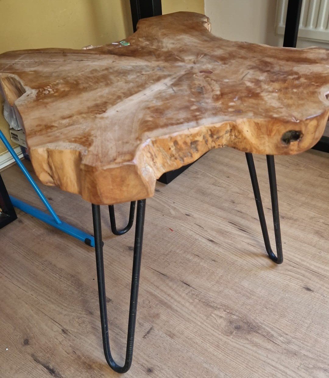 Massief houten bijzettafel, Ophalen, Zo goed als nieuw, 50 tot 100 cm, 50 tot 100 cm