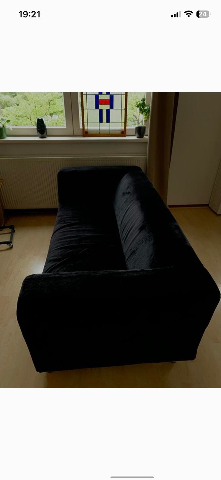 IKEA Klippan tweezitsbank - limited edition black velvet, Ophalen, 150 tot 200 cm, Vintage, Tweepersoons