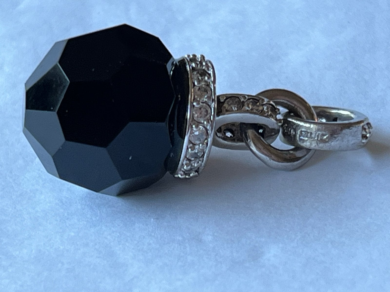 Zilveren Zinzi hanger met facetgeslepen Onyx en Saffier, Overige voorstellingen, Verzenden, Zwart, Zo goed als nieuw