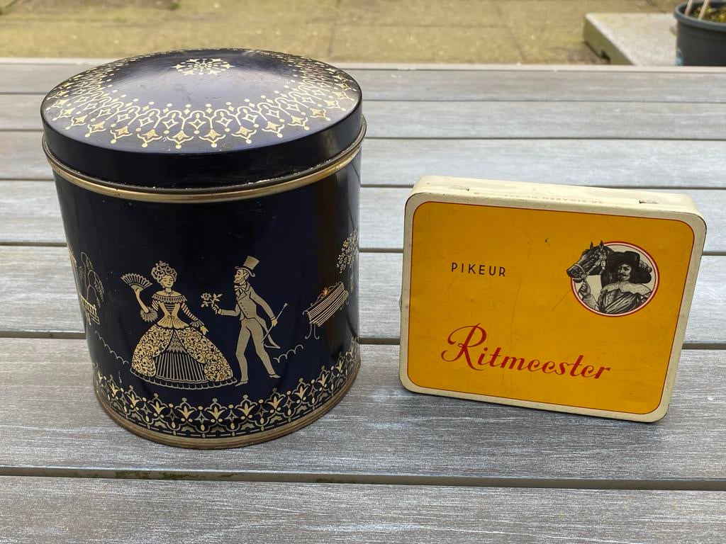 Twee vintage blikken Champ Clark en Ritmeester blik sigaren, Verzamelen, Ophalen of Verzenden, Gebruikt, Overige, Overige merken