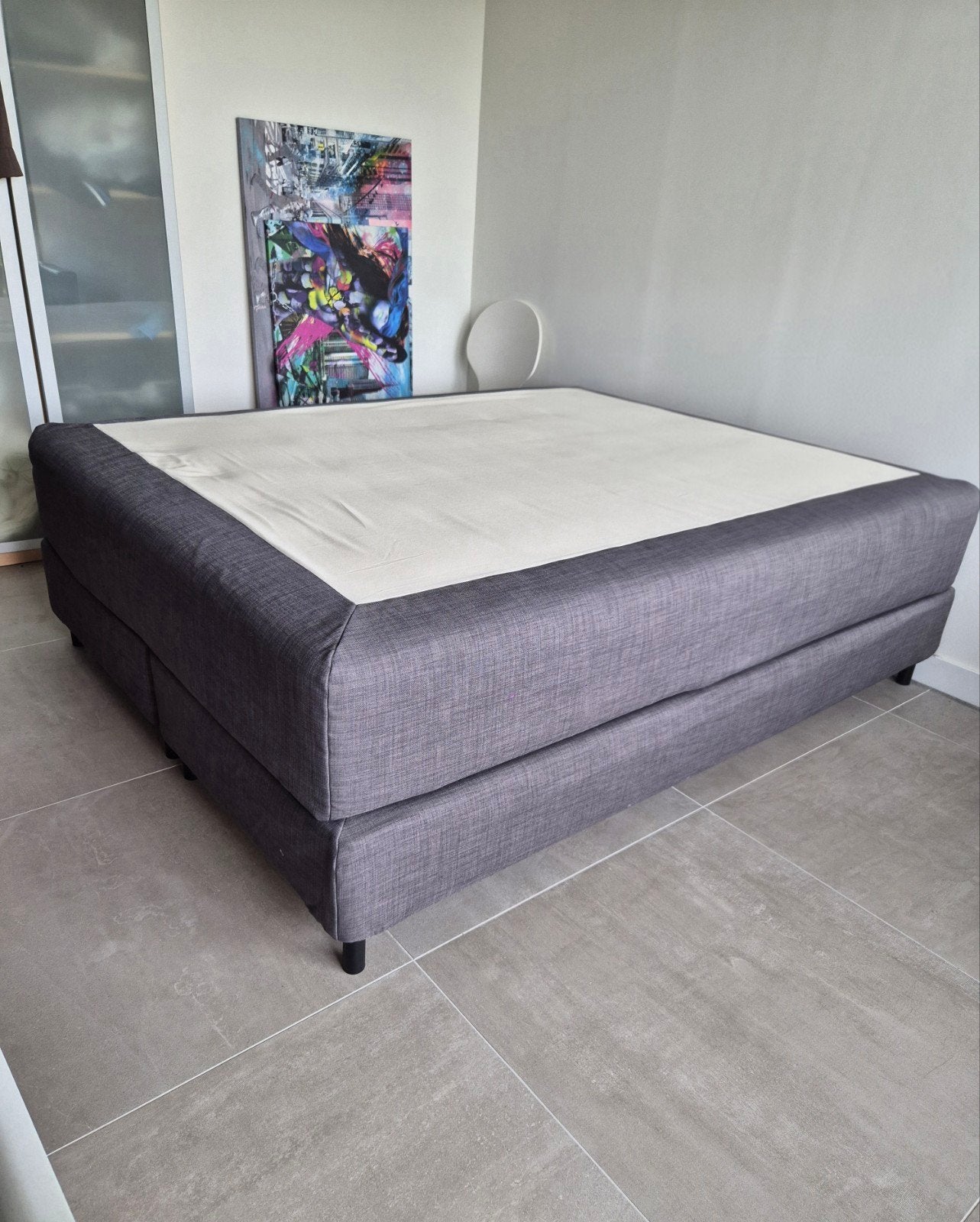 Ikea Dunvik Boxspring 160x200 cm met Hokkasen matras, Huis en Inrichting, Slaapkamer | Bedden, Ophalen, Gebruikt, Tweepersoons