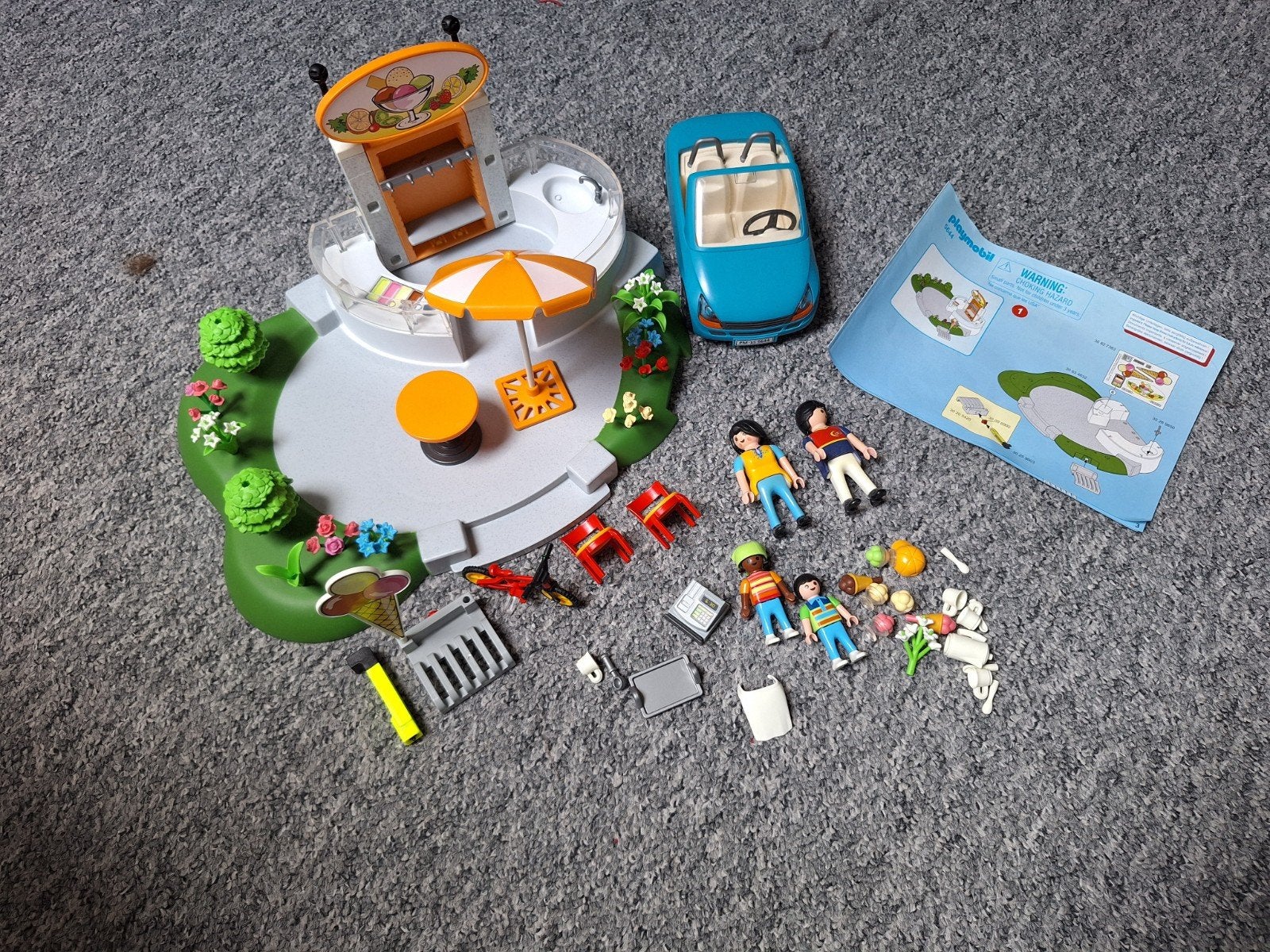 Playmobil 5644 IJssalon met Cabrio, Gebruikt, Complete set, Overige typen, Ophalen of Verzenden