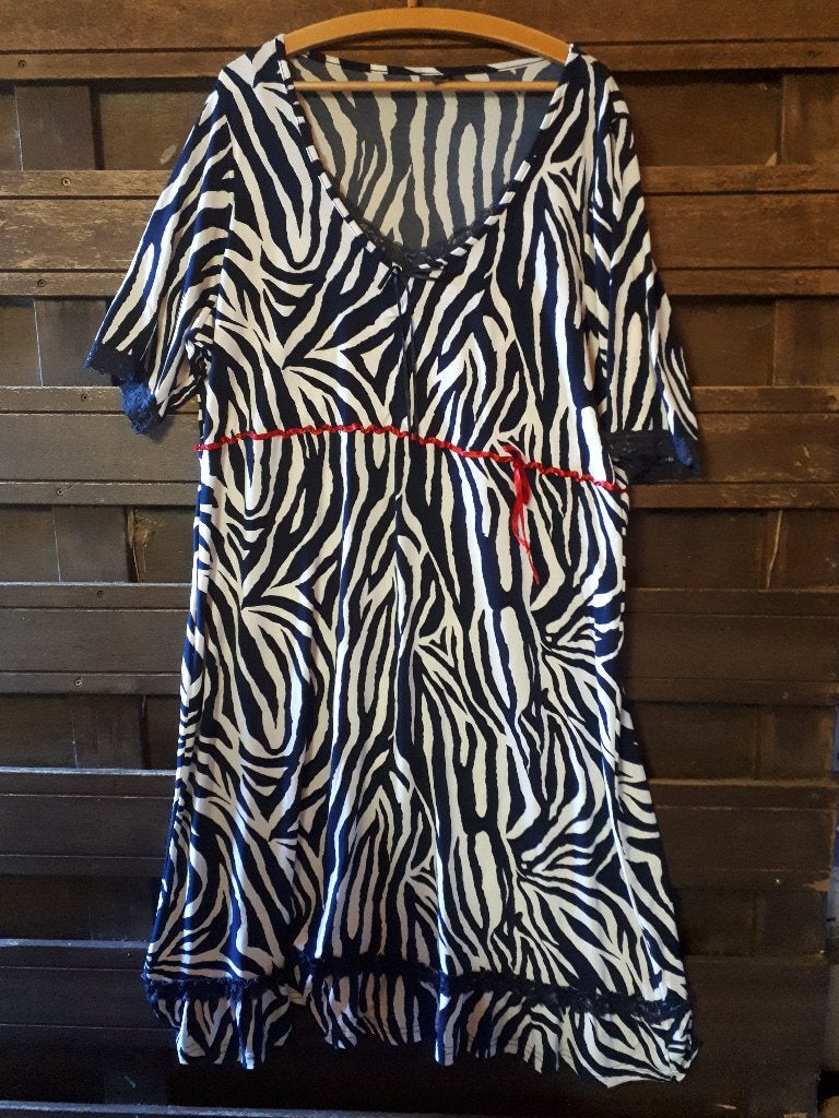 Dames jurk, Ophalen, Yoek, Meerkleurig, Maat 46/48 (XL) of groter