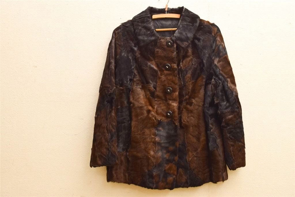 Vintage bontjas 50166, Ophalen of Verzenden, Gedragen, Bruin
