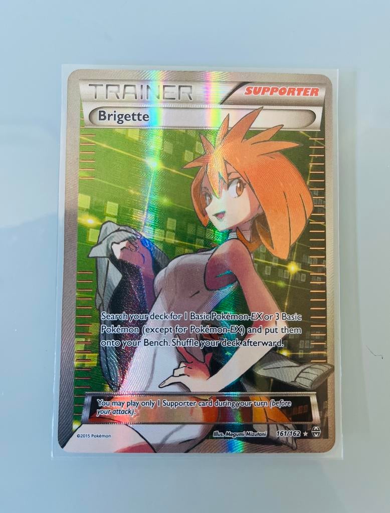 Pokémon: Brigette TCG Kaart [Breakthrough], Ophalen of Verzenden, Zo goed als nieuw, Losse kaart