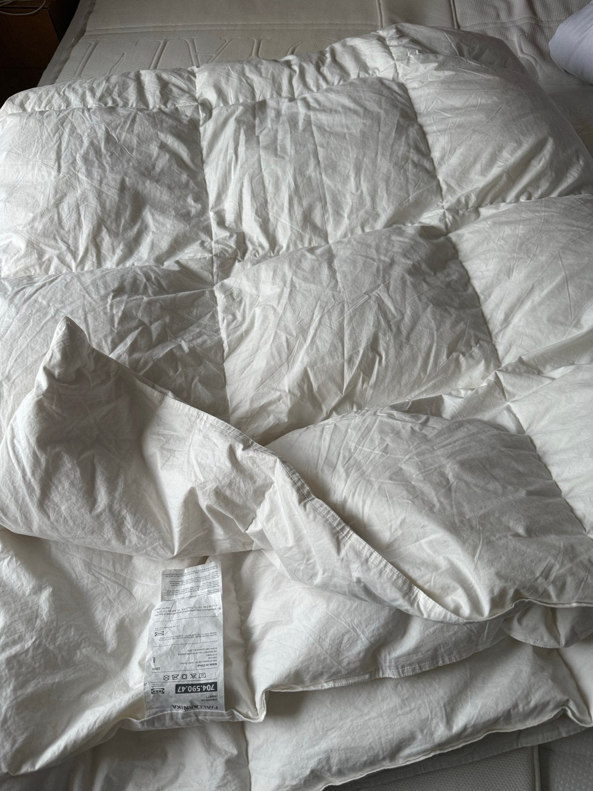 IKEA FJÄLLARNIKA Dekbed 240x220 cm, Wit, Tweepersoons, Ophalen of Verzenden, Deken of Dekbed