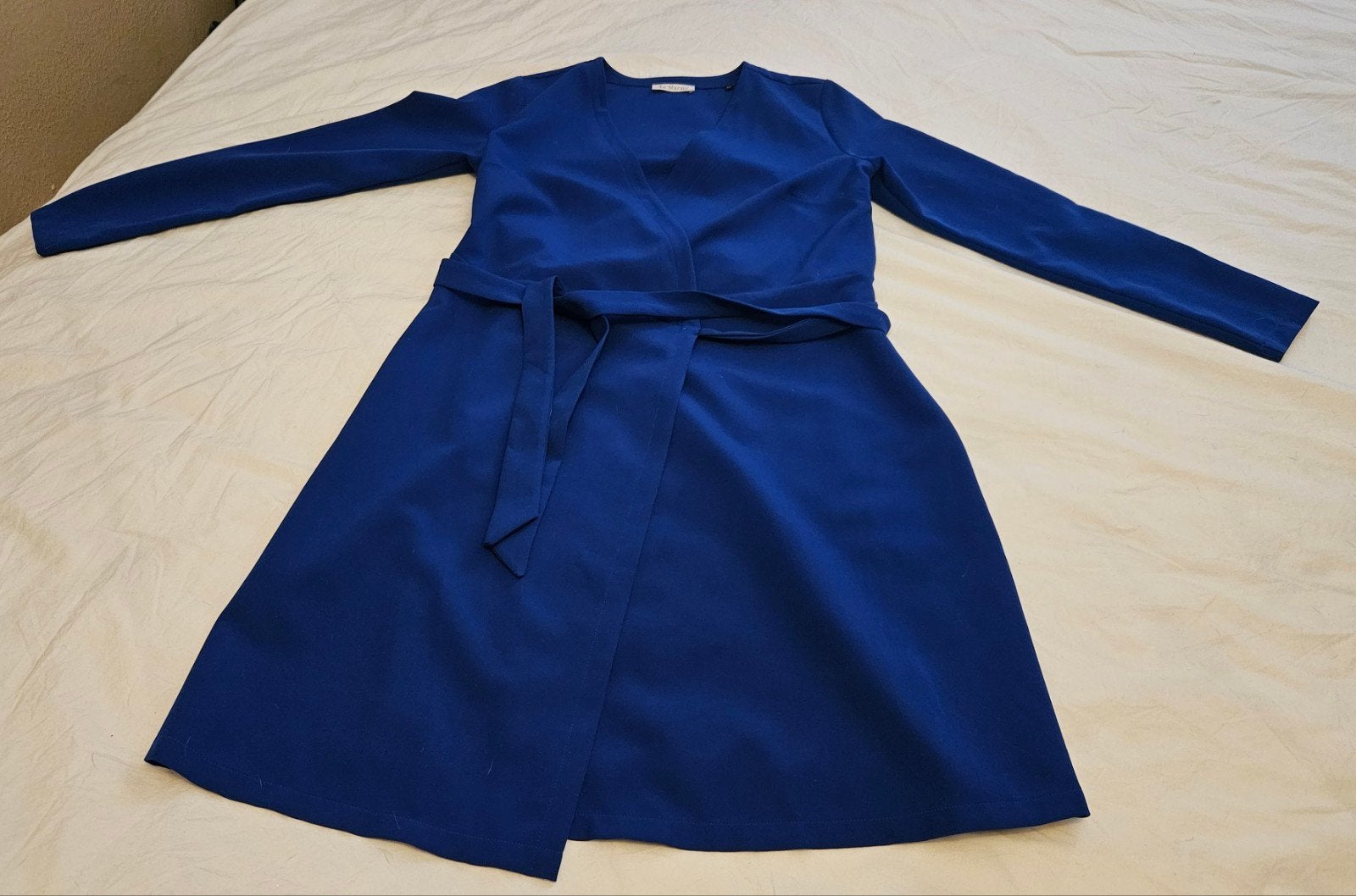 Le Marais kobaltblauwe wrap dress / wikkeljurk, maat XL, Kleding | Dames, Maat 46/48 (XL) of groter, Zo goed als nieuw, Le marais