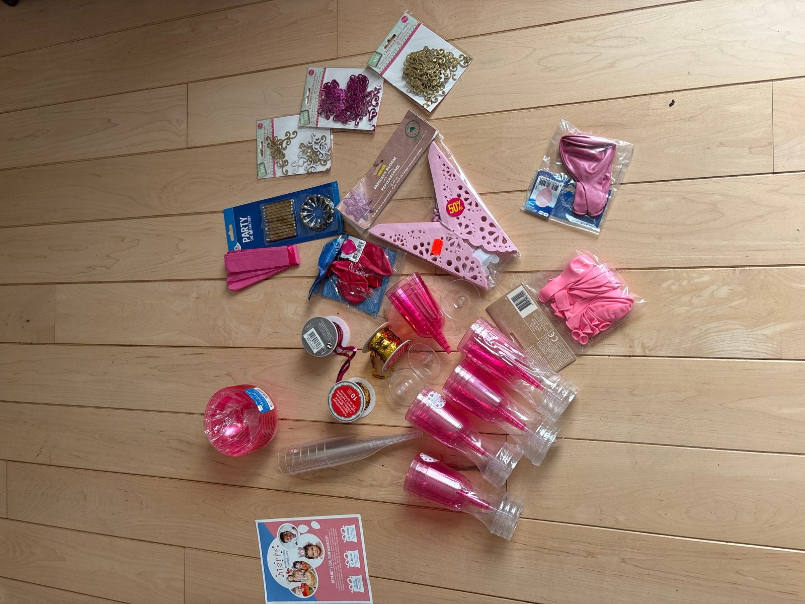 Complete set verjaardag versiering - Roze thema, Ophalen of Verzenden, Nieuw, Versiering, Verjaardag