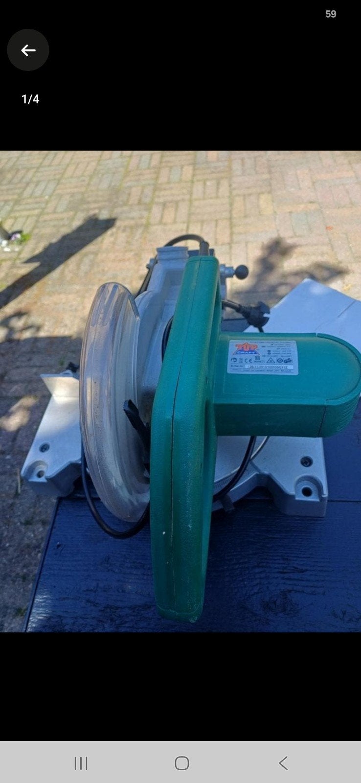 Topcraft zaagmachine ( staat in Langeveen ), Ophalen of Verzenden, 1200 watt of meer, Afkortzaag, 30 tot 70 mm