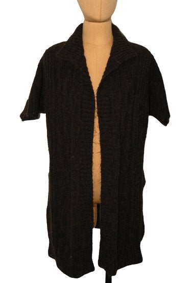 Maliparmi wol/alpaca lang vest, bruin, Mt. M, Maat 38/40 (M), Bruin, Verzenden, Zo goed als nieuw