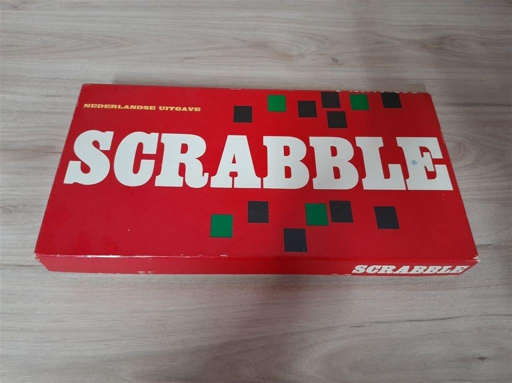 scrabble rode doos houten letters spel [s1242], Verzenden, Zo goed als nieuw