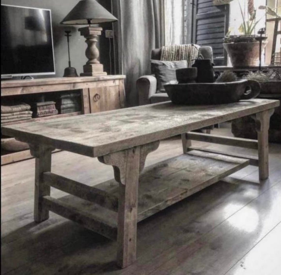 ~Stoer Sober Landelijk Houten Salontafel~, Huis en Inrichting, Woonaccessoires | Overige, Ophalen of Verzenden, Nieuw