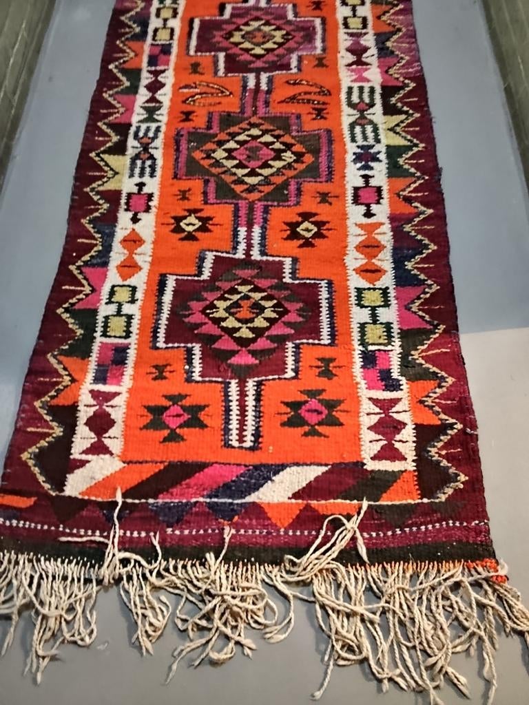 Ophalen geen Verzenden Gebruikt handgeweven kelim 95x330cm, Huis en Inrichting, Stoffering | Tapijten en Kleden, Ophalen, Gebruikt