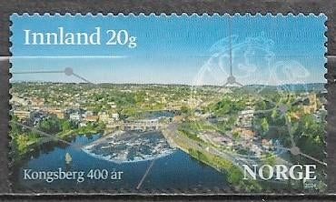 NOORWEGEN 20g. Innl. zegel 400 jaar stad Kongsberg 2024, Verzenden, Noorwegen, Gestempeld