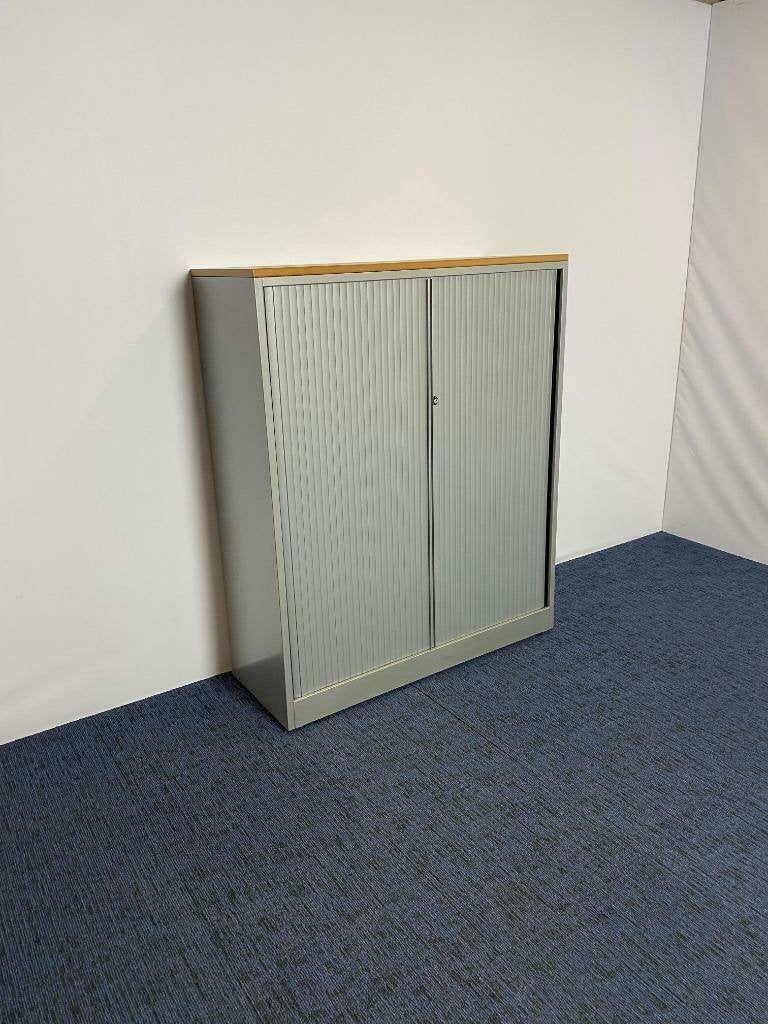 Roldeurkast Ahrend, aluminium, H 145 x B 120 x D 45 cm., Huis en Inrichting, Bureaus, Ophalen, Gebruikt