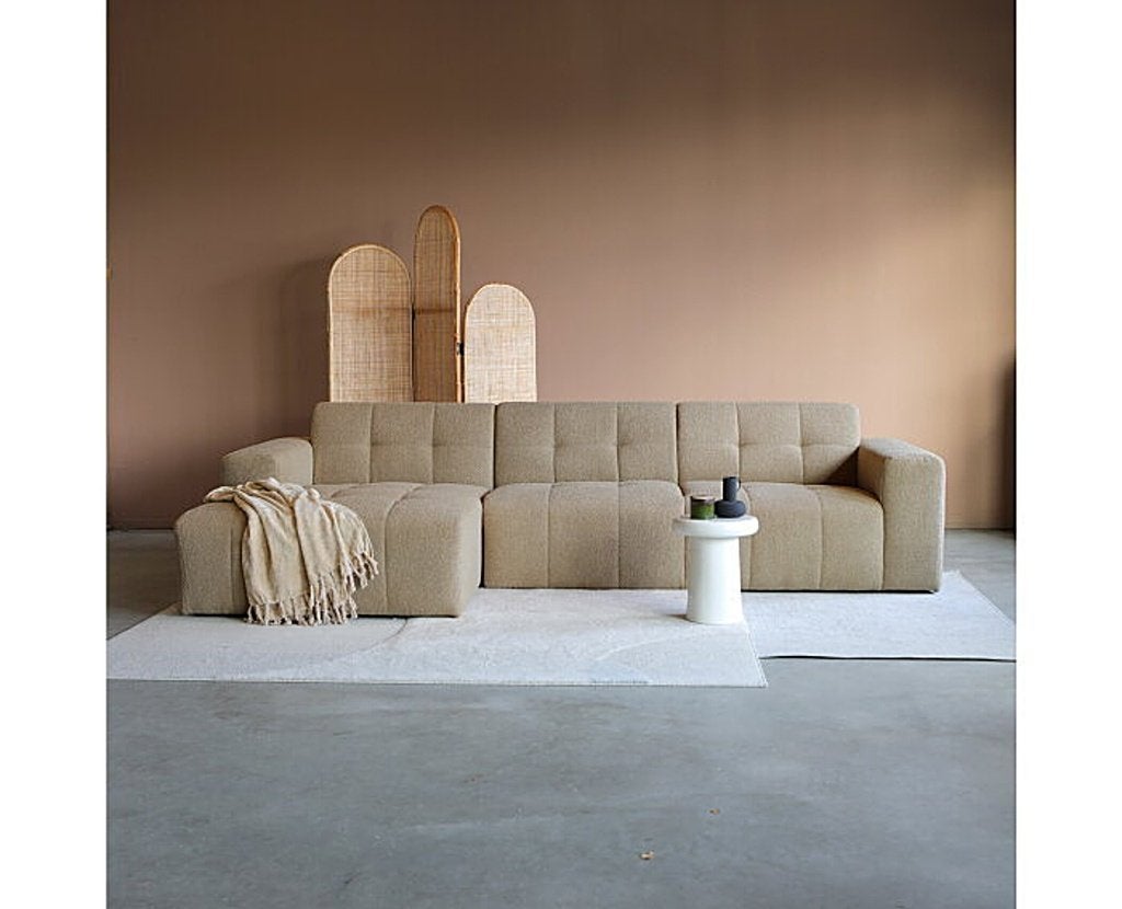 PEPP interiors Hoekbank WAVE chaise longue L, Ophalen, 125 tot 150 cm, Stof, Vierpersoons of meer