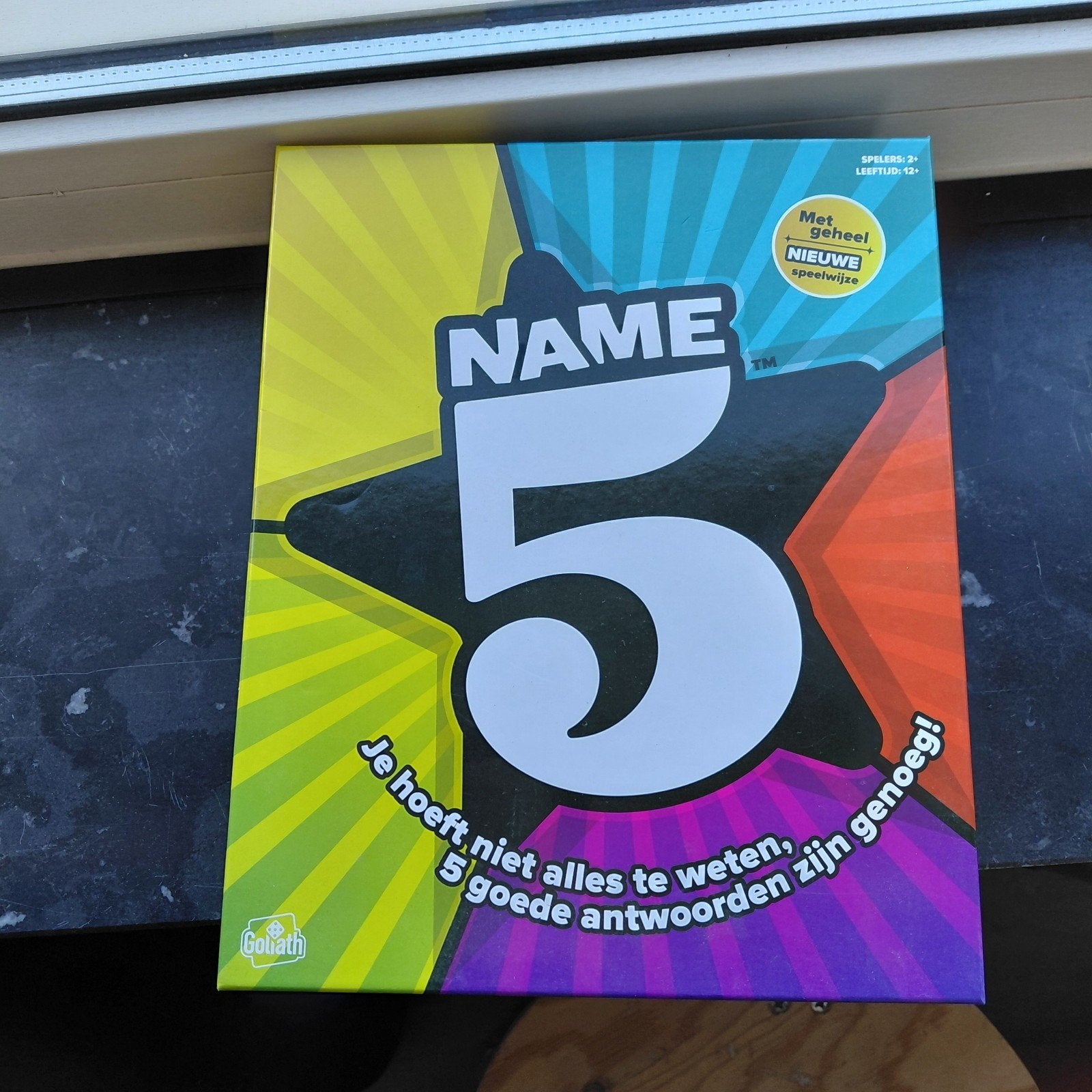 Name 5 - Het leuke en uitdagende bordspel!, Drie of vier spelers, Ophalen of Verzenden, Nieuw, Goliath