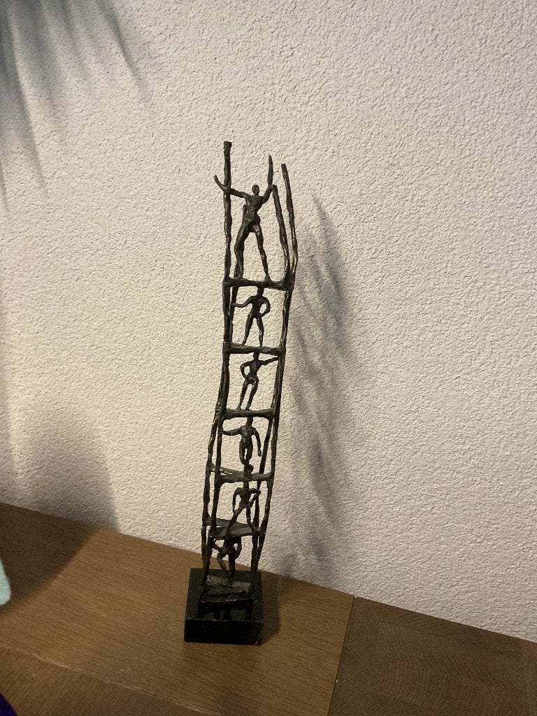Bronzen beeldje “samenspel”, Ophalen, Zo goed als nieuw, Mens