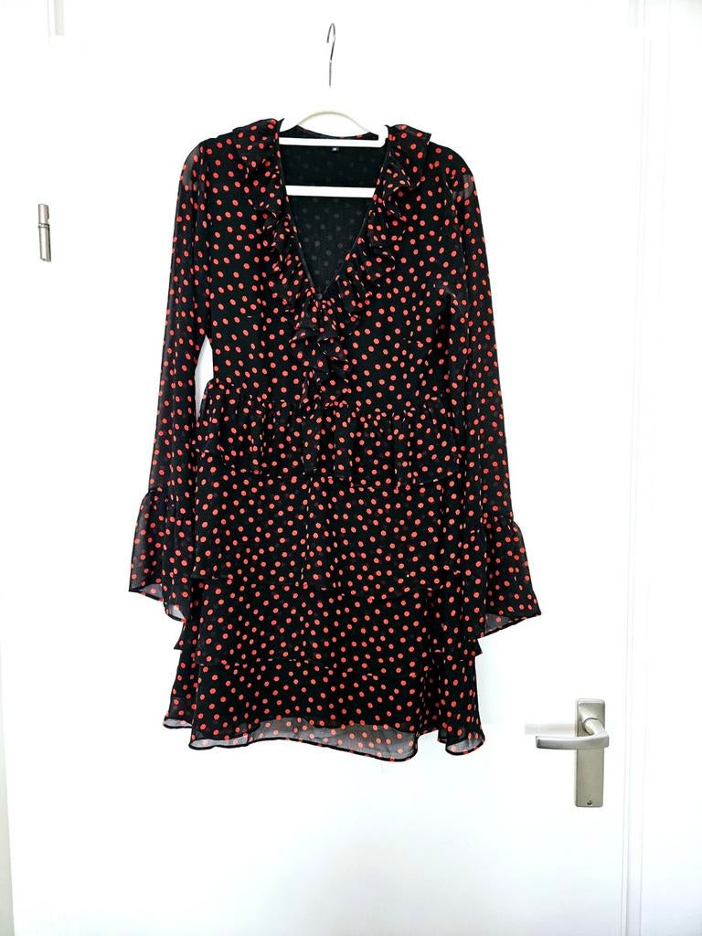 Jurk stippen Nikkie, Kleding | Dames, Zwart, Ophalen of Verzenden, Zo goed als nieuw, Nikkie