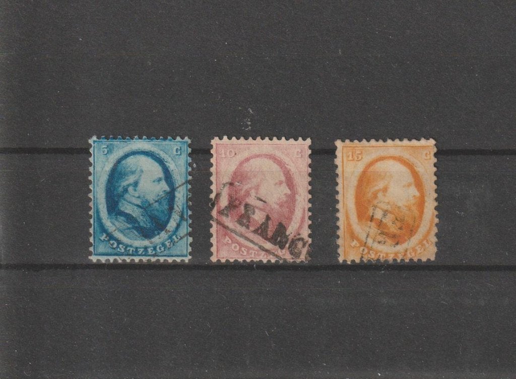 Nederland 1864, NVPH 4 t/m 6, Gestempeld., Ophalen of Verzenden, T/m 1940, Gestempeld