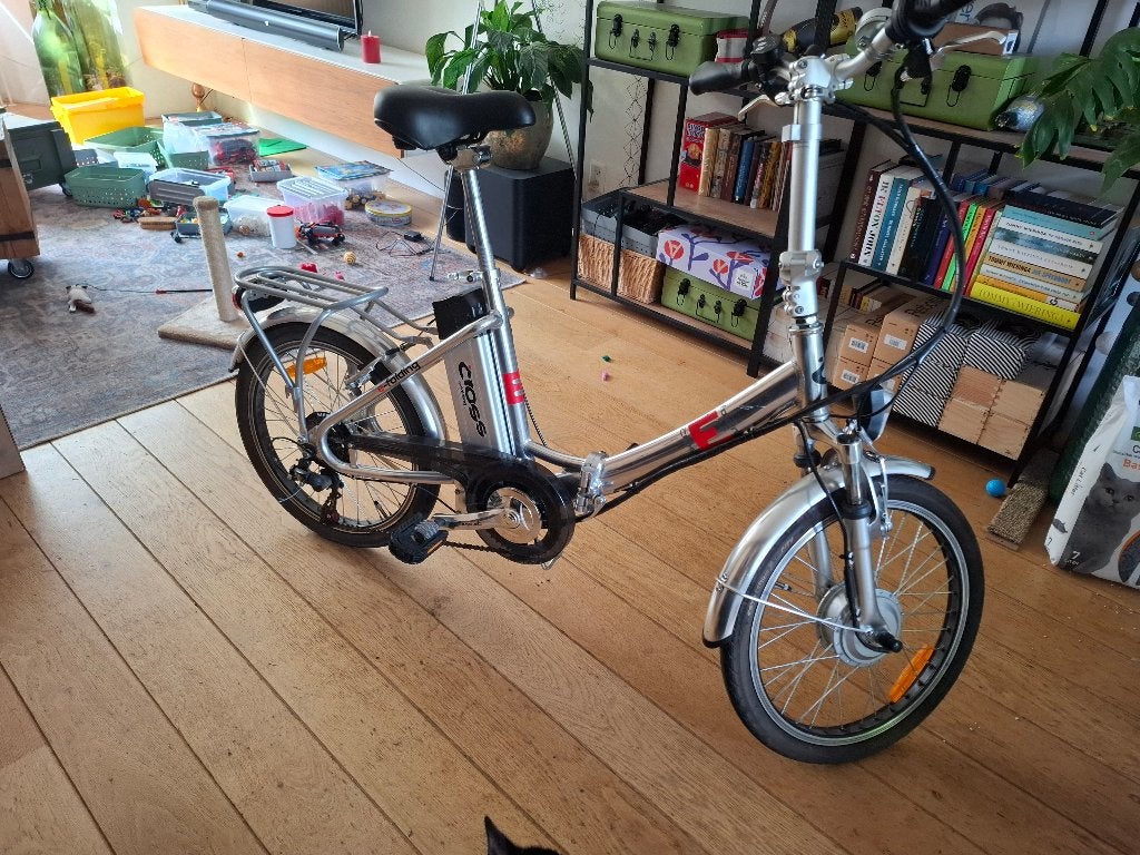Cross E-Folding CR101 elektrische vouwfiets, Fietsen en Brommers, Fietsen | Vouwfietsen, 20 inch of meer, Gebruikt, Velgrem, Versnellingen