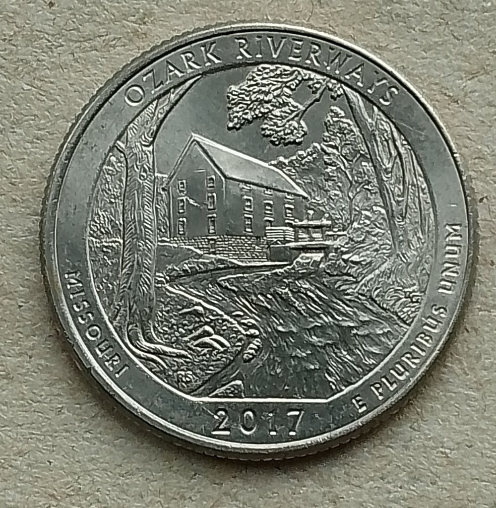USA, 1/4 dollar 2017 P Ozark Riverways., Ophalen of Verzenden, Noord-Amerika, Losse munt