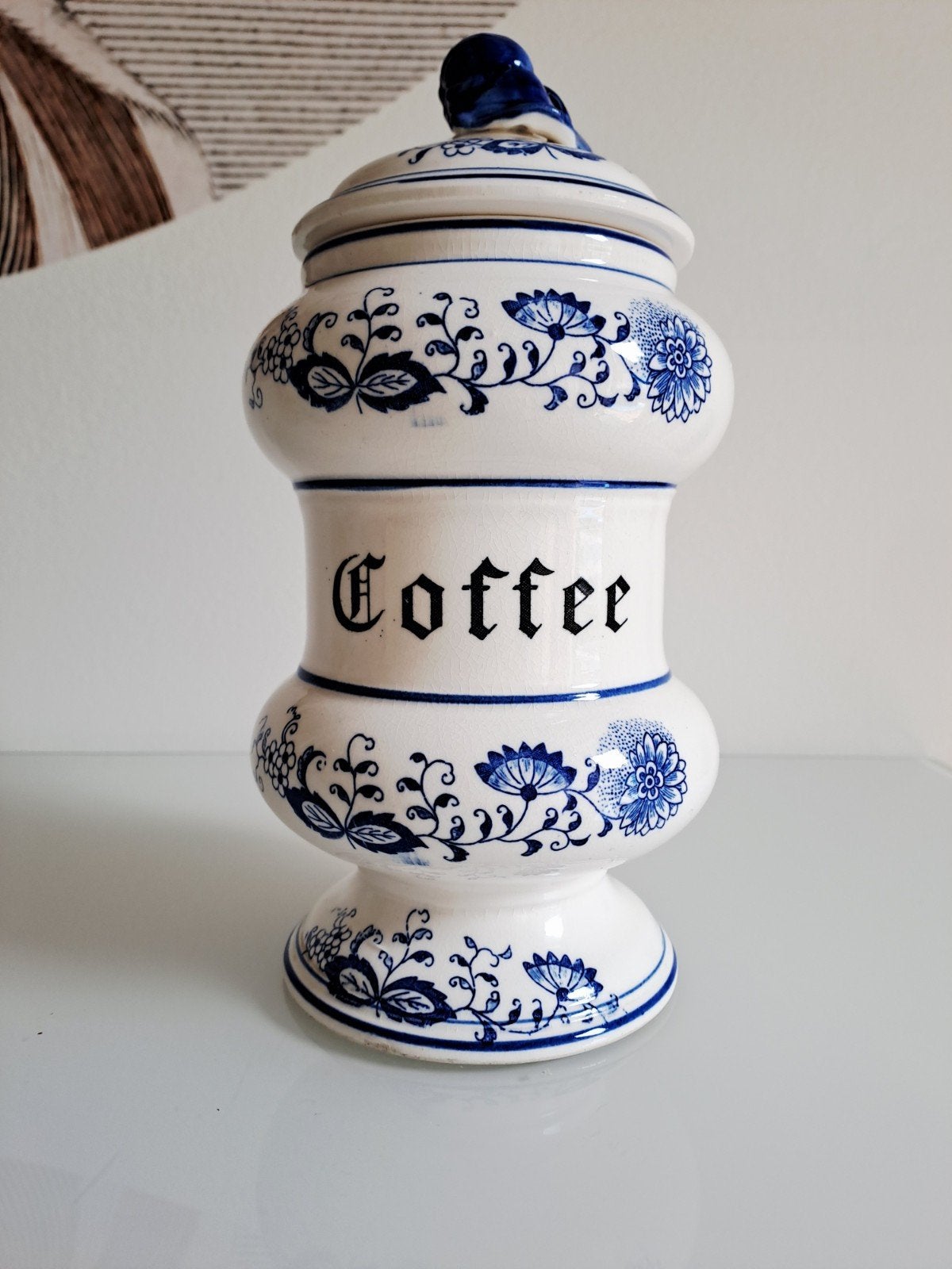Vintage voorraadpot Blue Onion patroon jaren 60-70, Antiek en Kunst, Antiek | Keukenbenodigdheden, Ophalen of Verzenden