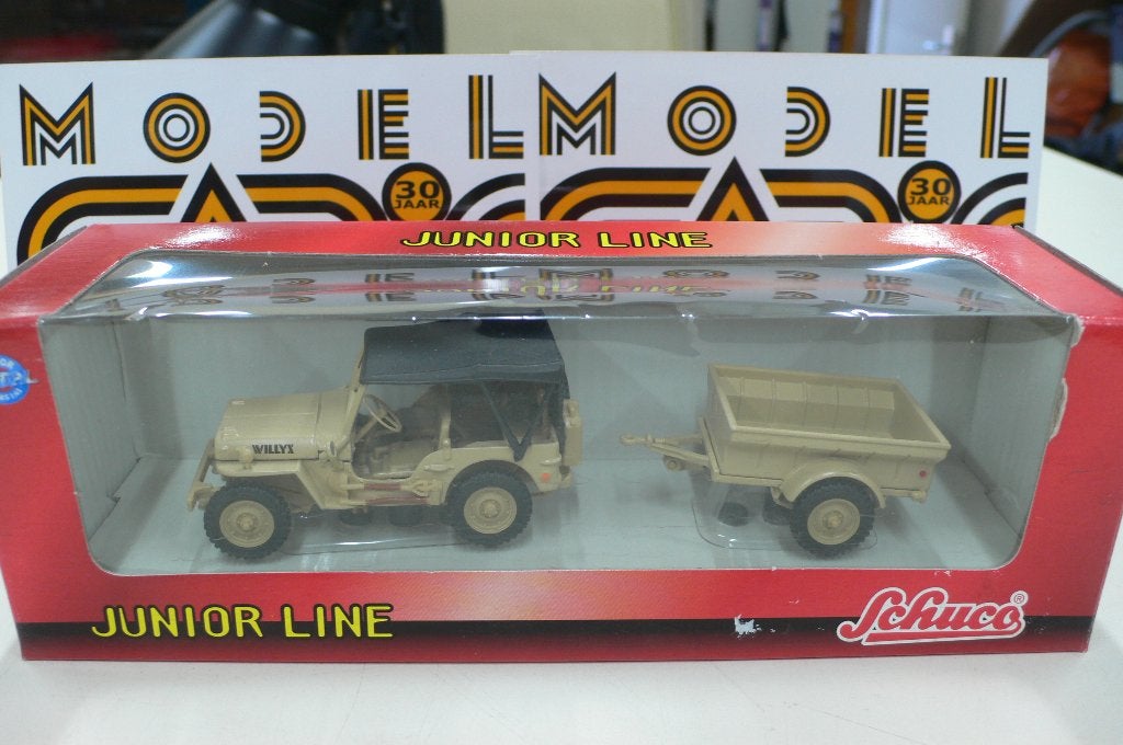 willy jeep ww2 met aanhanger - schuco 1/43, Verzenden, Nieuw, Auto, Schuco
