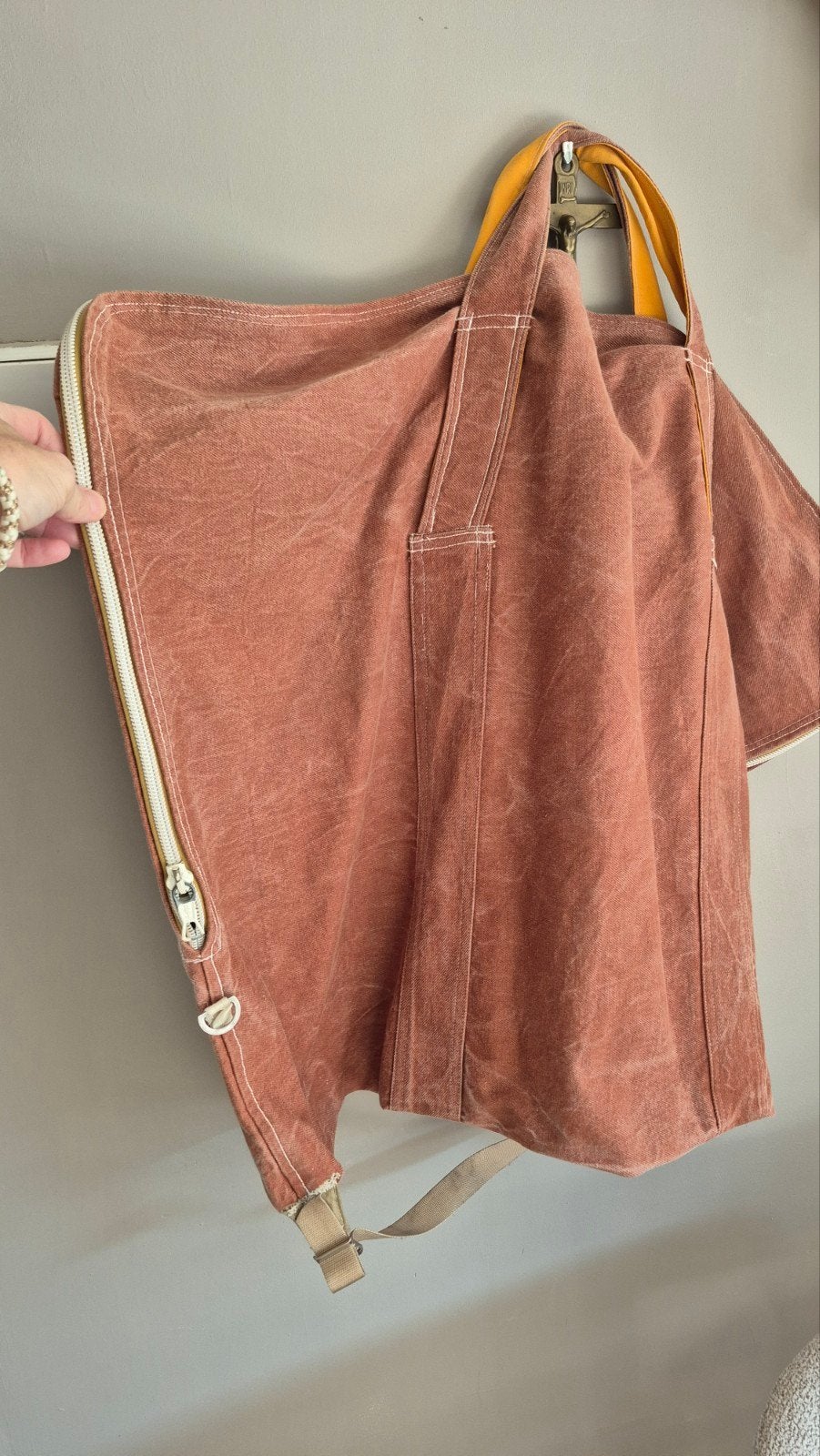 Grote vintage canvas tas, Ophalen of Verzenden, Shopper