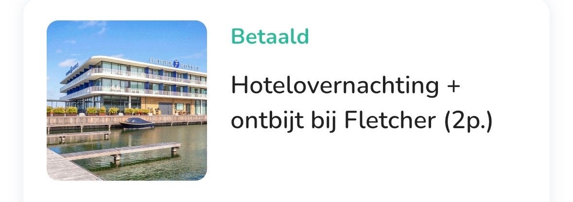 Fletcher hotelbon 2 personen incl. ontbijt – 1 overnachting, Twee personen, 1 overnachting