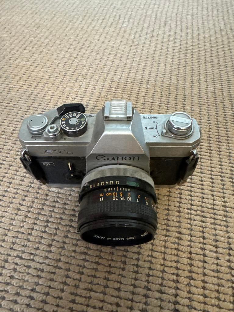 Canon FTb QL spiegelreflexcamera met 50mm lens, Ophalen of Verzenden, Gebruikt, Spiegelreflex, Canon
