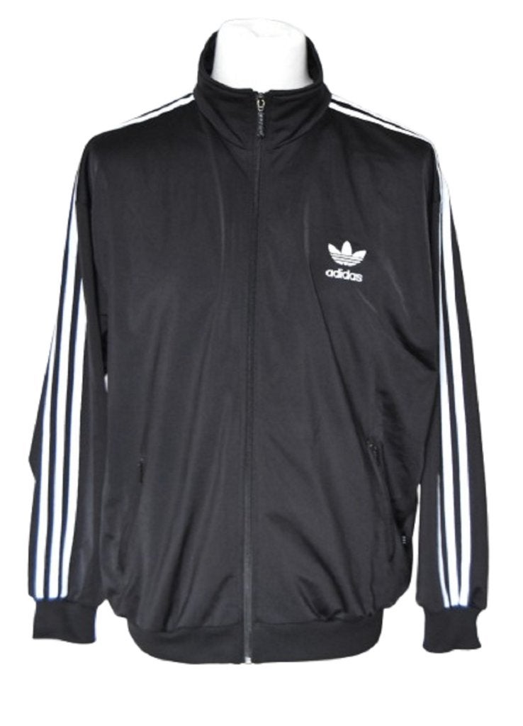 Vintage Adidas jack, trainingsjack, zwart, Mt. D7 / L, Kleding | Heren, Maat 52/54 (L), Verzenden, Zwart, Zo goed als nieuw