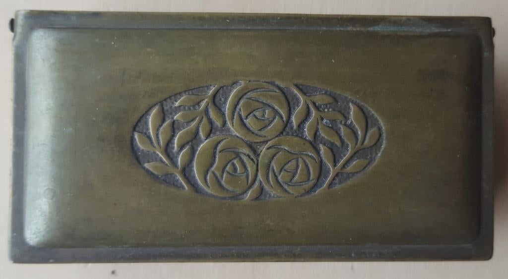 Antiek messing postzegel bakje.  83 x 43 x 20 mm., Antiek en Kunst, Antiek | Koper en Brons, Ophalen of Verzenden