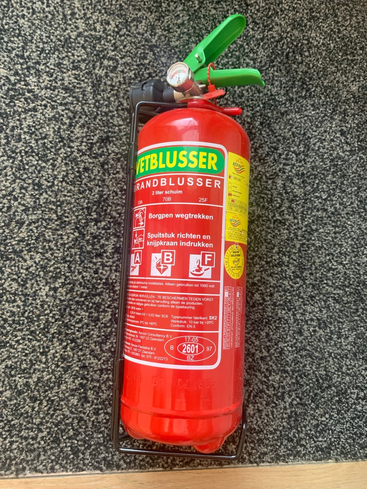 Brandblusser - Vetblusser 2 liter schuim, Ophalen of Verzenden, Nieuw, Brandblusser