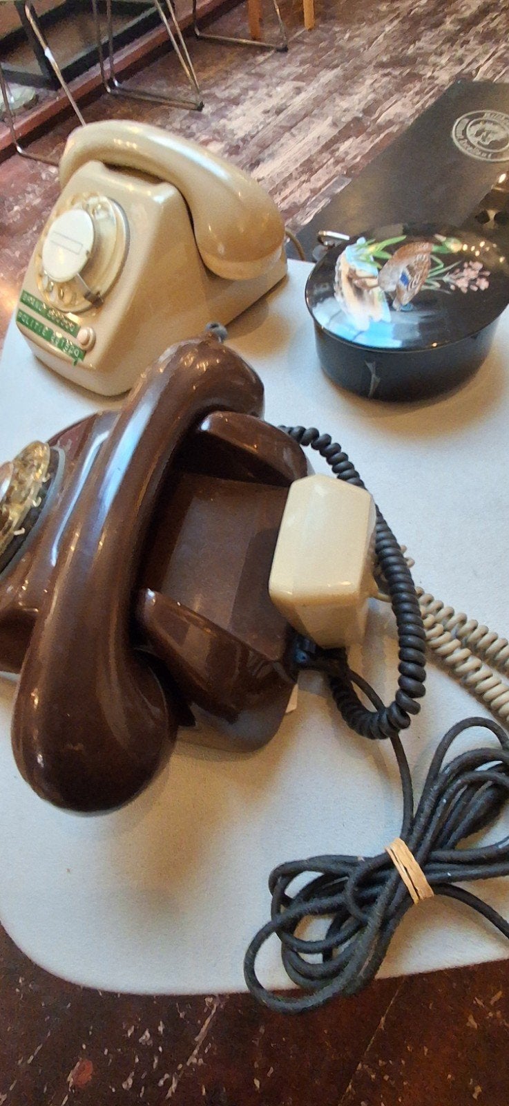Vintage PTT T65 Draaischijf Telefoon Mocca 1981, Ophalen of Verzenden