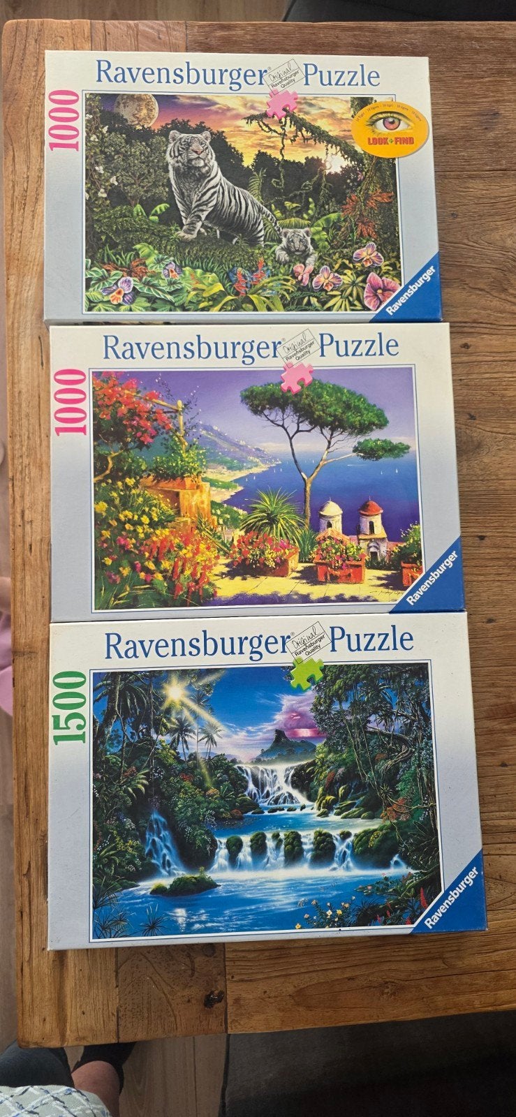 Ravensburger Legpuzzels - 2x 1000 stukjes, 1x 1500 stukjes, Ophalen of Verzenden, 500 t/m 1500 stukjes, Zo goed als nieuw, Legpuzzel
