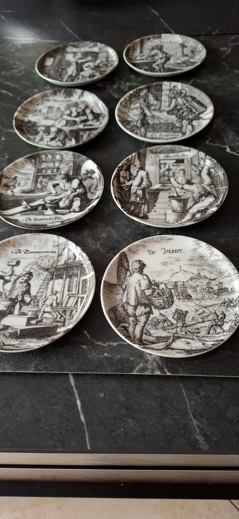 Set van 6 Focke & Meltzer decoratieve bordjes, Antiek en Kunst, Ophalen of Verzenden
