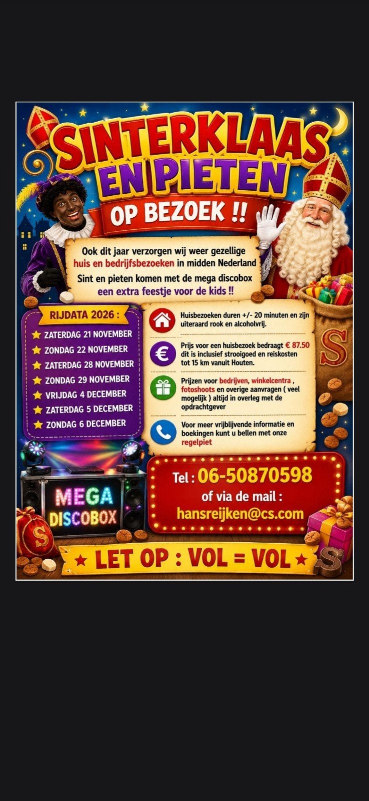 Sinterklaas en pieten op bezoek, Diversen, Sinterklaas, Ophalen of Verzenden