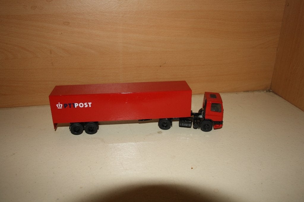 Lion car Daf 75CF opdruk PTT POST, Hobby en Vrije tijd, Ophalen of Verzenden, Zo goed als nieuw, Bus of Vrachtwagen, Lion Toys