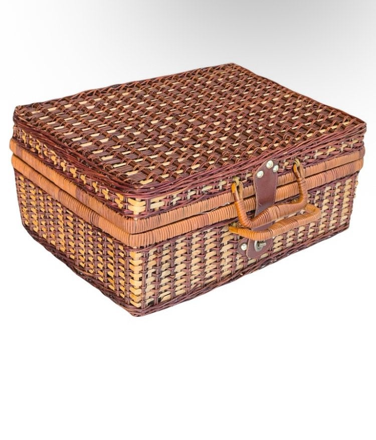 Picknick koffer picknickmand mand vintage, Ophalen of Verzenden, Zo goed als nieuw